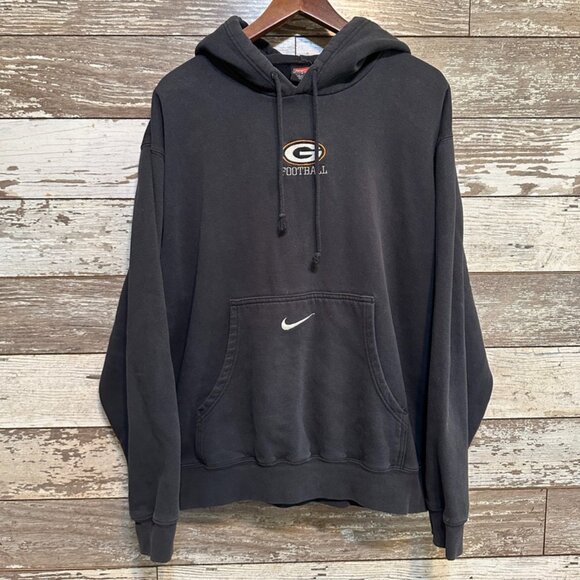Nike Other - Y2K Nike Center Swoosh Georgetown Football Black Oversized Pullover Hoody